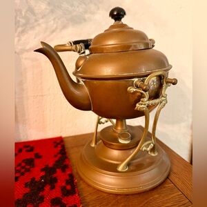 Antique Manning Bowman & Co. Copper Tipping Tea Pot